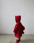 Cherry Little Red Riding Hood Linen Cape