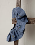 Dusty Blue Ruffle Linen Collar with Branches