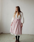Baby Pink Linen Apron Skirt