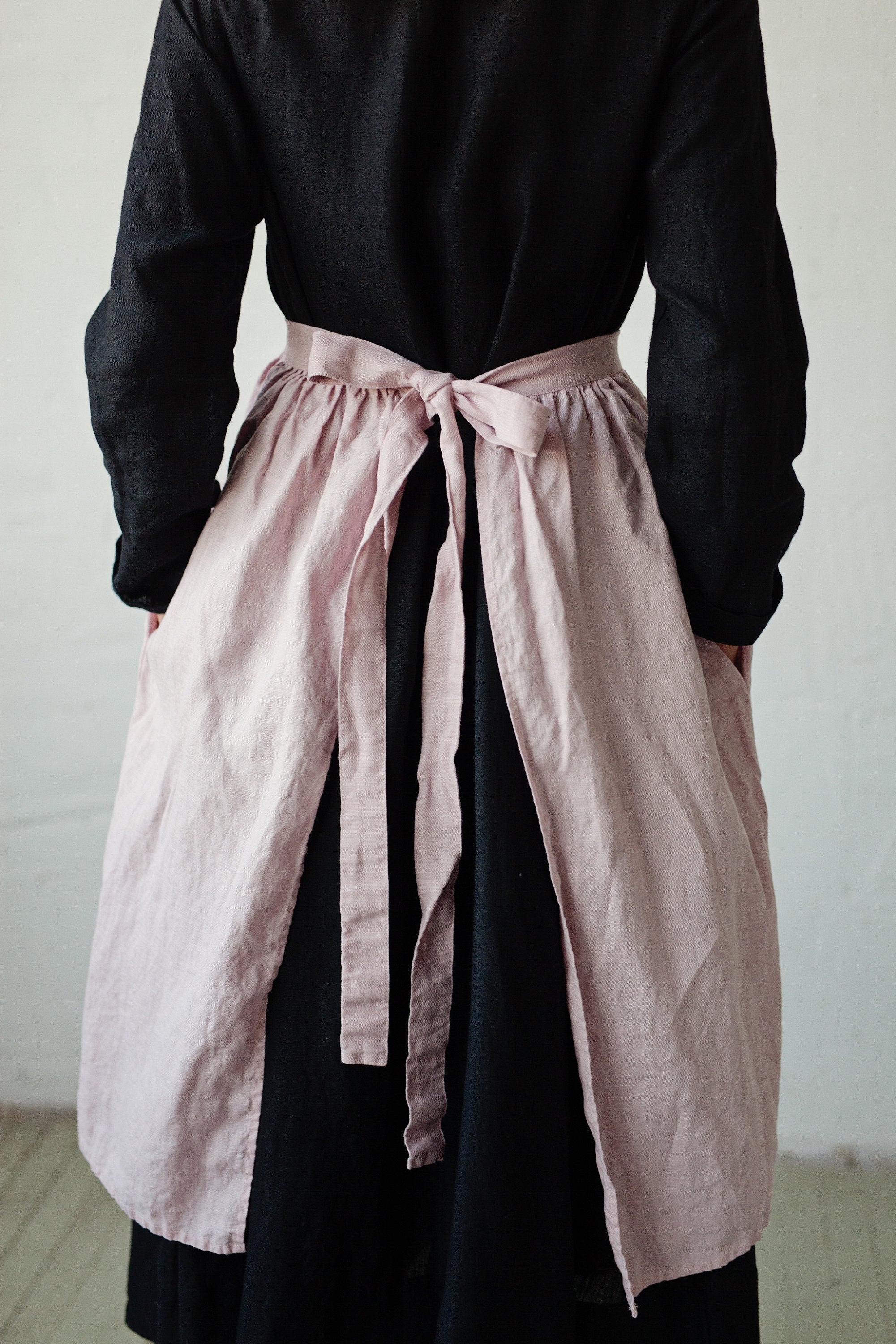 Baby Pink Linen Apron Skirt