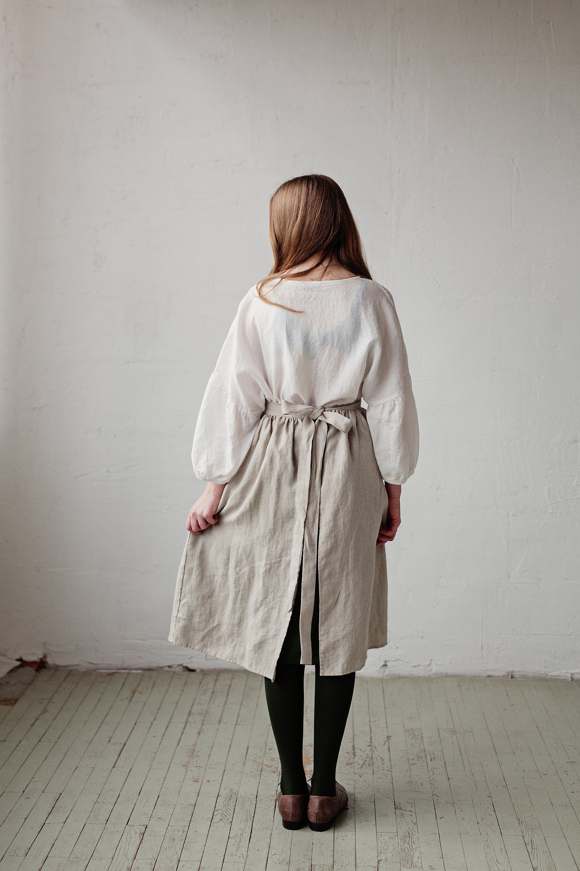 Natural Linen Apron Skirt