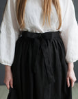 Black Linen Apron Skirt
