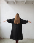 Black Kimono Linen Dress