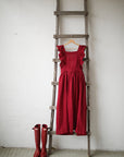 Cherry Long Vintage Linen Apron
