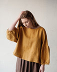 Mustard Kimono Linen Tunic