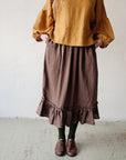 Cacao Victorian Linen Skirt
