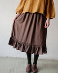 Cacao Victorian Linen Skirt