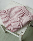 Baby Pink Ruffle Linen Skirt