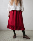 Cherry Victorian Linen Skirt