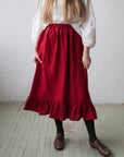 Cherry Victorian Linen Skirt