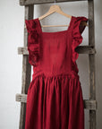 Cherry Long Vintage Linen Apron