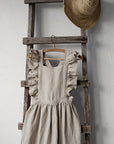 Natural Long Vintage Linen Apron
