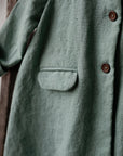 Mint Long Linen Coat
