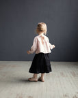 Black Ruffle Linen Skirt