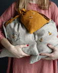 Two Bees Pouch Linen Bag