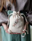 Cherry Blossom Linen Backpack
