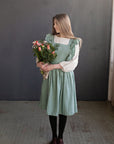 Mint Short Vintage Linen Dress