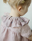 Baby Pink Ruffle Linen Collar with Branches