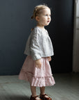 Baby Pink Ruffle Linen Skirt
