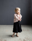 Black Ruffle Linen Skirt
