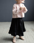 Black Ruffle Linen Skirt