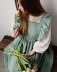Mint Long Vintage Linen Dress