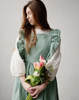 Mint Long Vintage Linen Dress
