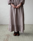Lavender Romantic Long Linen Skirt