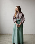 Mint Paris Long Linen Skirt