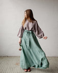 Mint Paris Long Linen Skirt