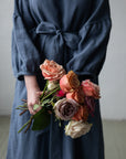 Dusty Blue Kimono Linen Dress
