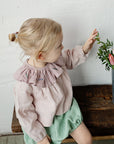 Baby Pink Ruffle Linen Collar with Branches