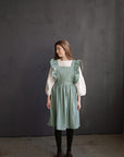 Mint Short Vintage Linen Dress