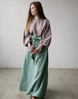Mint Paris Long Linen Skirt