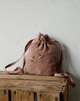 Two Bees Linen Backpack