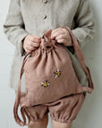 Two Bees Linen Backpack