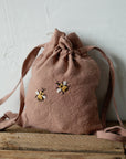 Two Bees Linen Backpack