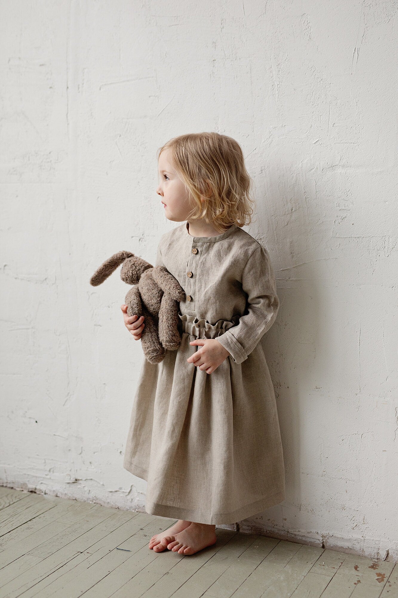 Natural Long Sleeve Button Linen Shirt