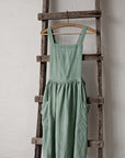Mint Midi Cross Back Linen Pinafore