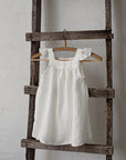 White Linen Pinafore Linen Dress