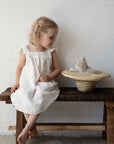 White Linen Pinafore Linen Dress