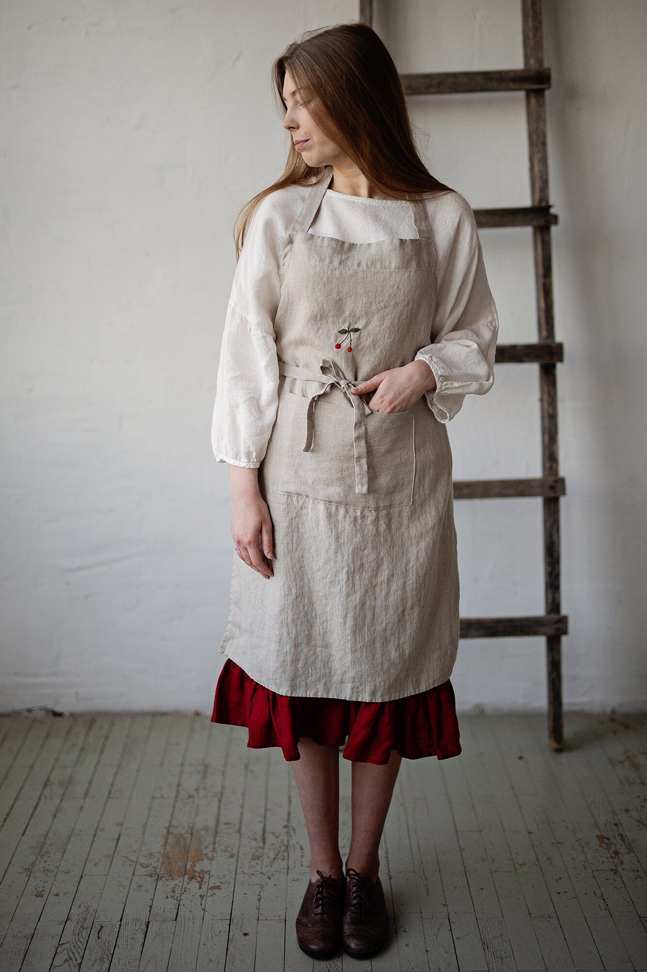 Natural Traditional Linen Apron