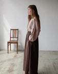Cacao Paris Long Linen Skirt