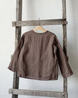 Cacao Long Sleeve Button Linen Shirt