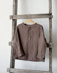 Cacao Long Sleeve Button Linen Shirt