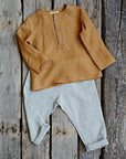 Mustard Long Sleeve Button Linen Shirt
