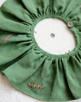Apple Green Ruffle Linen Collar with Branches
