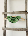 Apple Green Ruffle Linen Collar with Branches