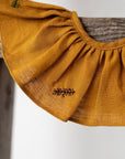 Mustard Ruffle Linen Collar with Branches