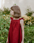 Cherry Linen Pinafore Linen Dress